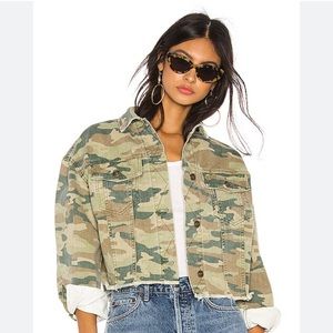 Free people camo Jean jacket
